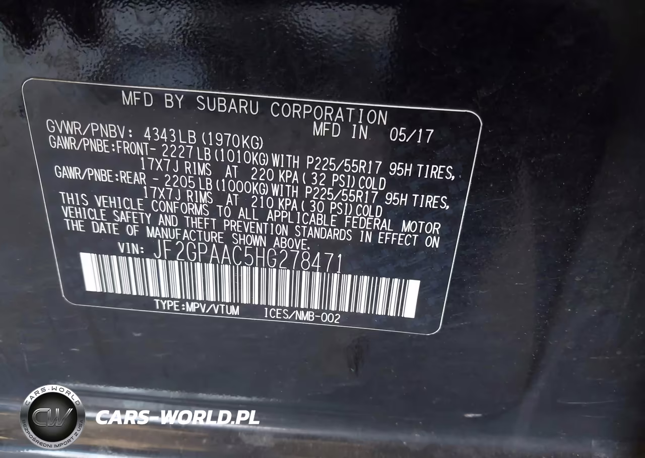 2017 Subaru Crosstrek 2.0I VIN:JF2GPAAC5HG278471 - 9