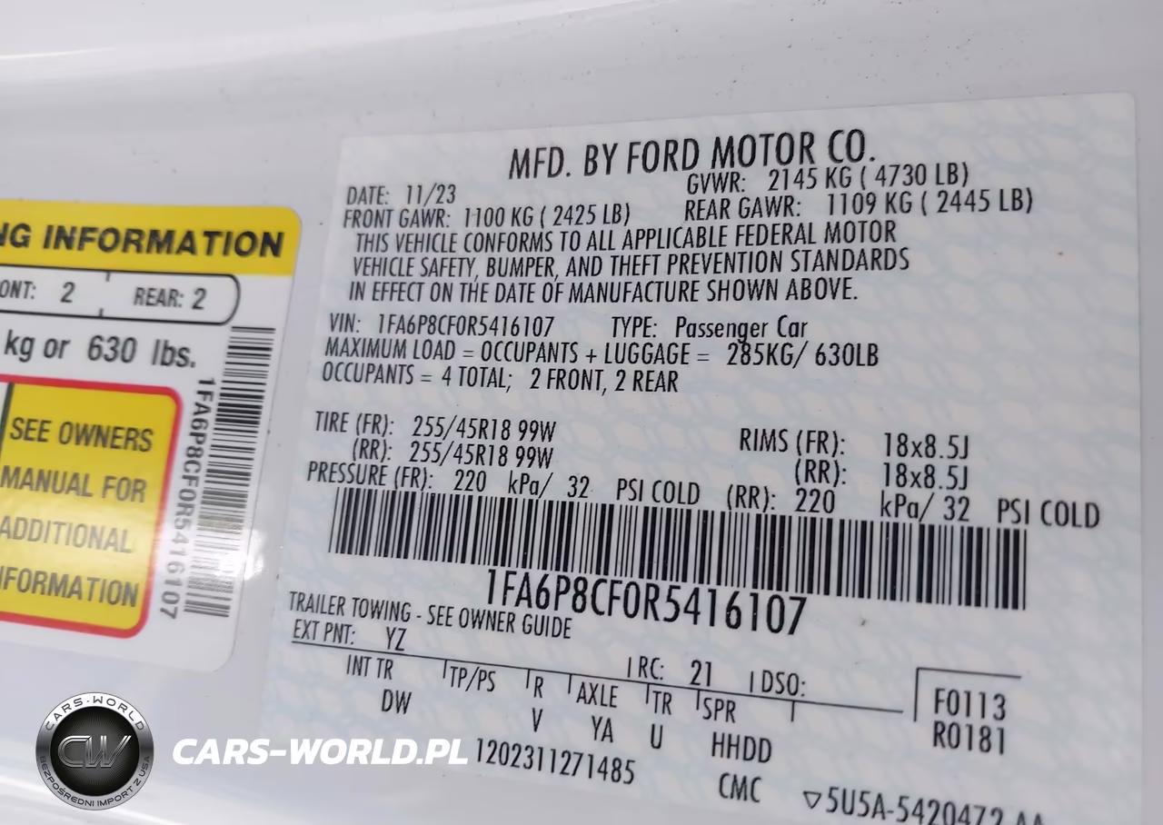 2024 Ford Mustang Gt Fastback VIN:1FA6P8CF0R5416107 - 9