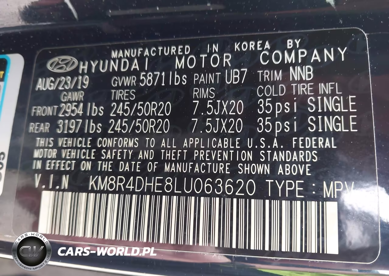 2020 Hyundai Palisade Sel VIN:KM8R4DHE8LU063620 - 9