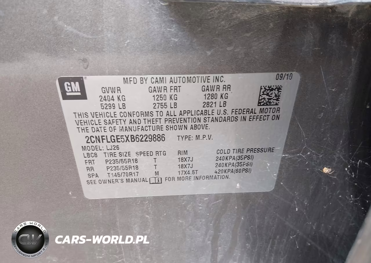 2011 Chevrolet Equinox Ltz VIN:2CNFLGE5XB6229886 - 9