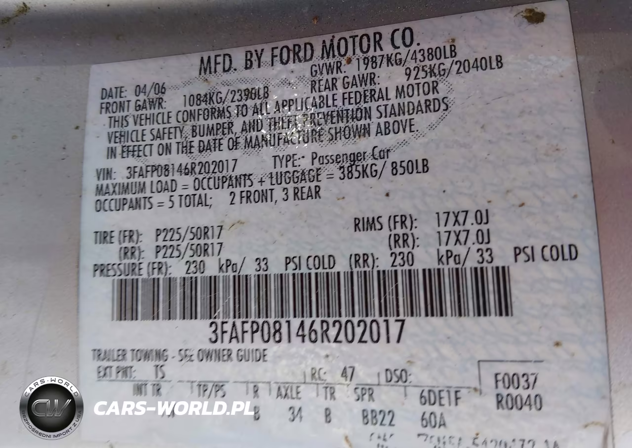 2006 Ford Fusion Sel VIN:3FAFP08146R202017 - 9