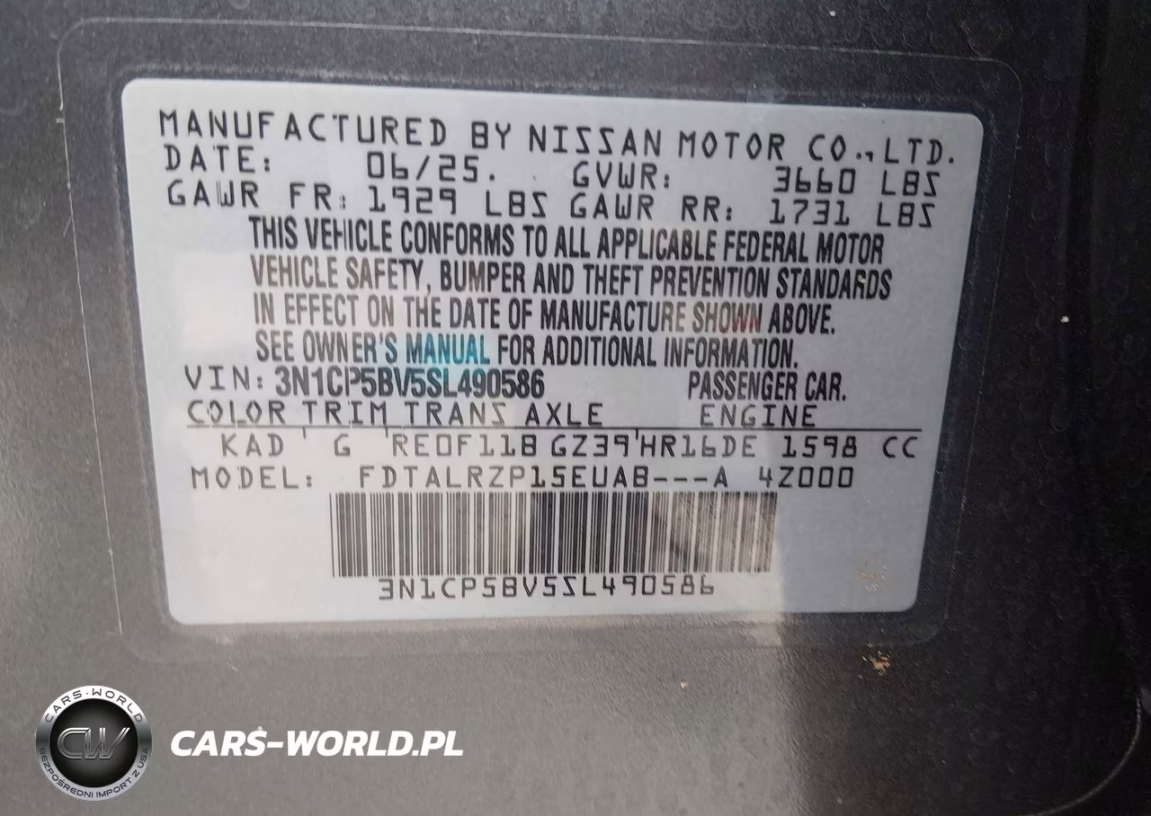 2025 Nissan Kicks Play S VIN:3N1CP5BV5SL490586 - 9