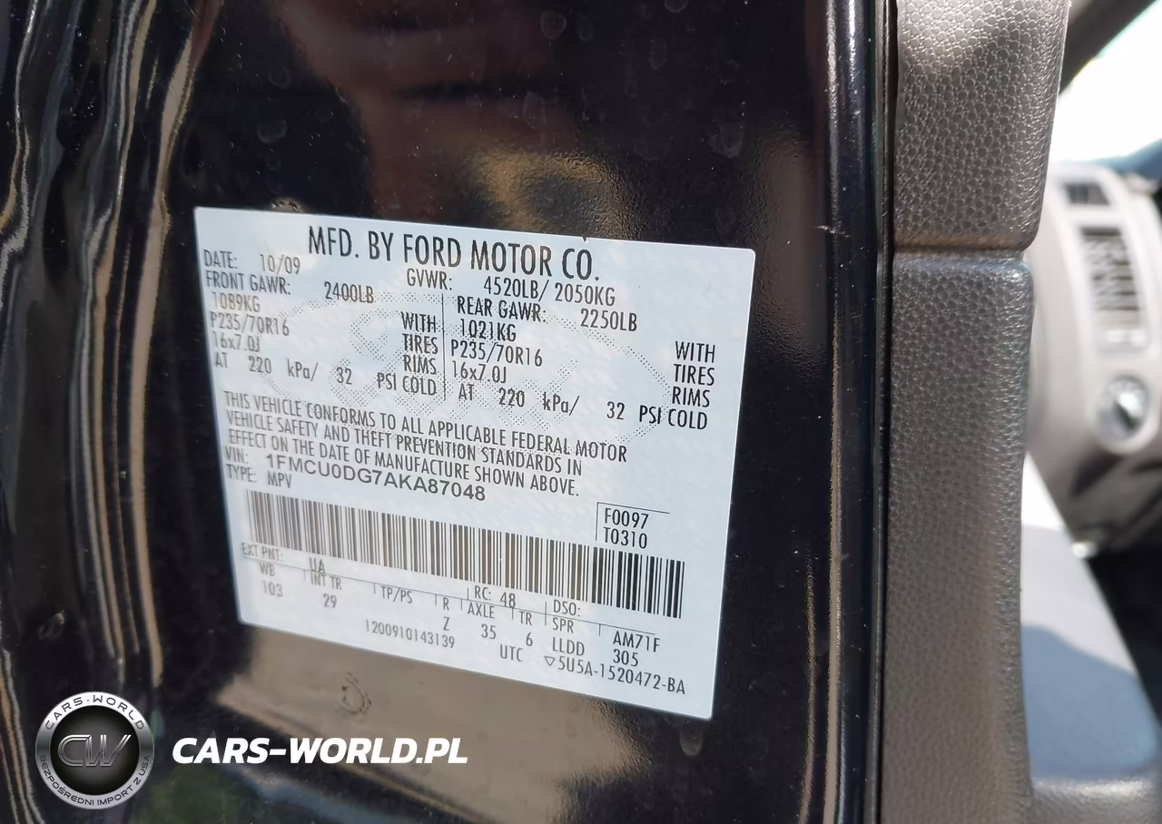 2010 Ford Escape Xlt VIN:1FMCU0DG7AKA87048 - 9