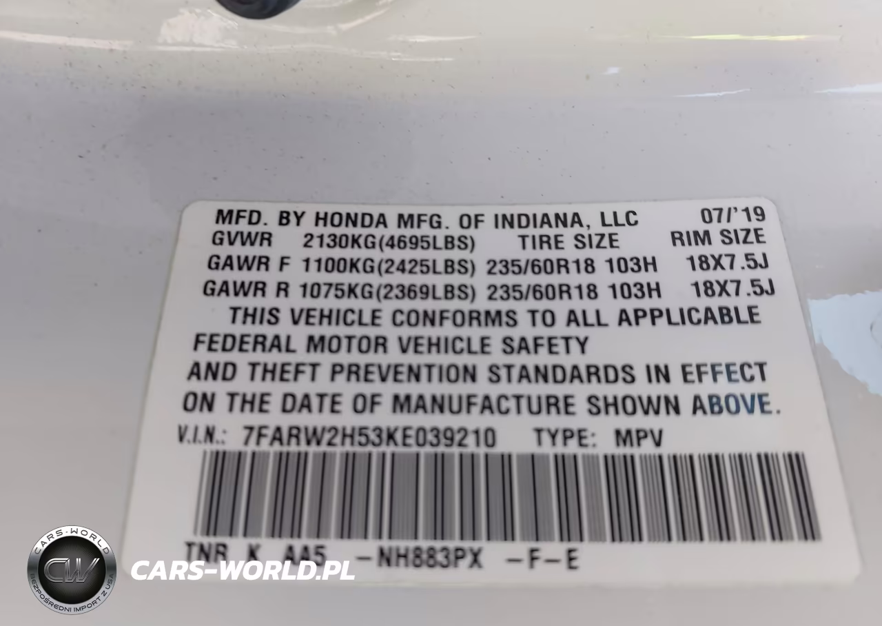 2019 Honda Cr-V Ex VIN:7FARW2H53KE039210 - 9