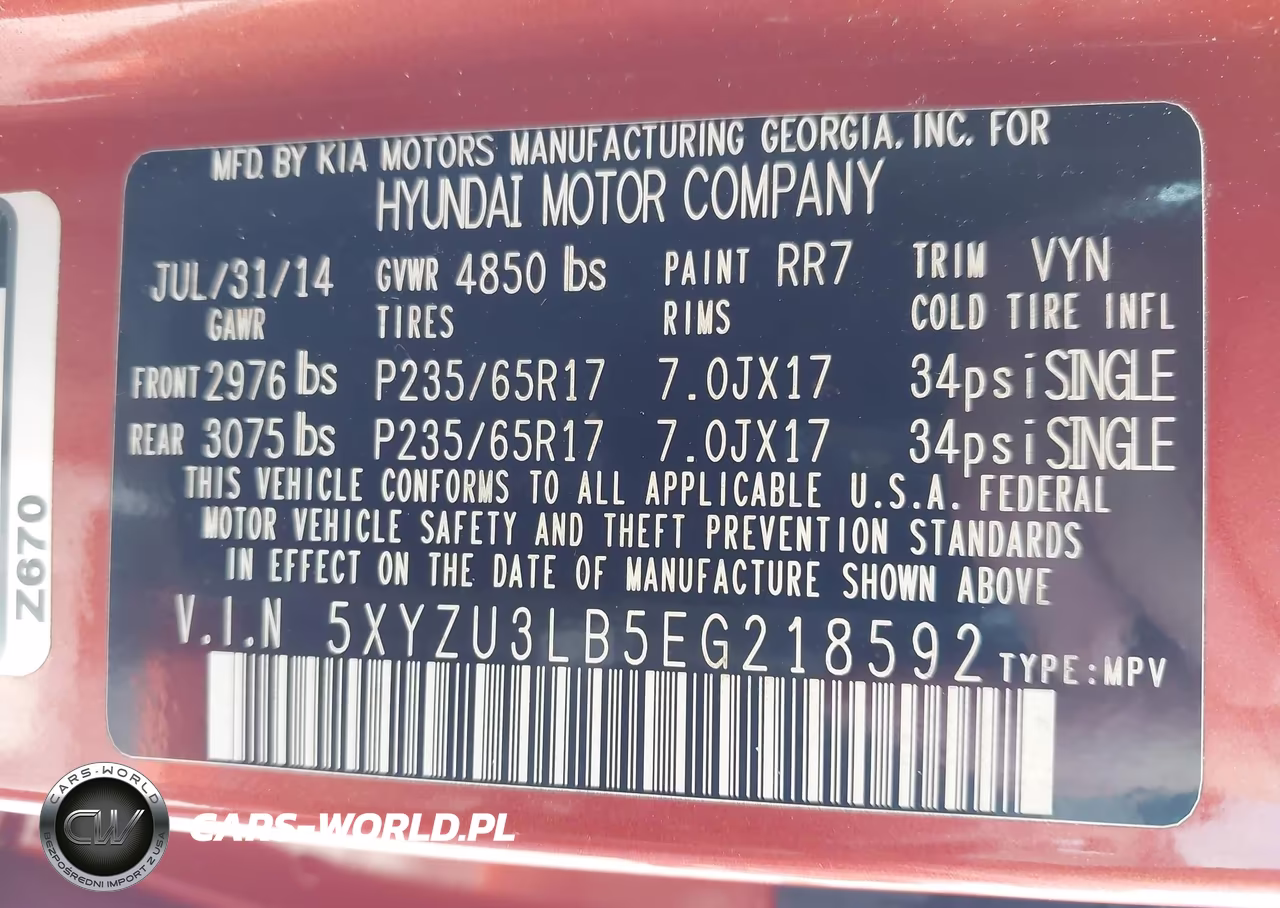 2014 Hyundai Santa Fe Sport 2.4L VIN:5XYZU3LB5EG218592 - 9