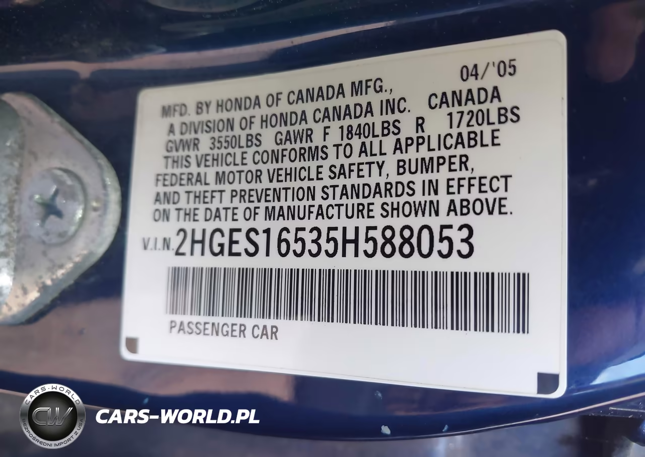 2005 Honda Civic Lx VIN:2HGES16535H588053 - 9
