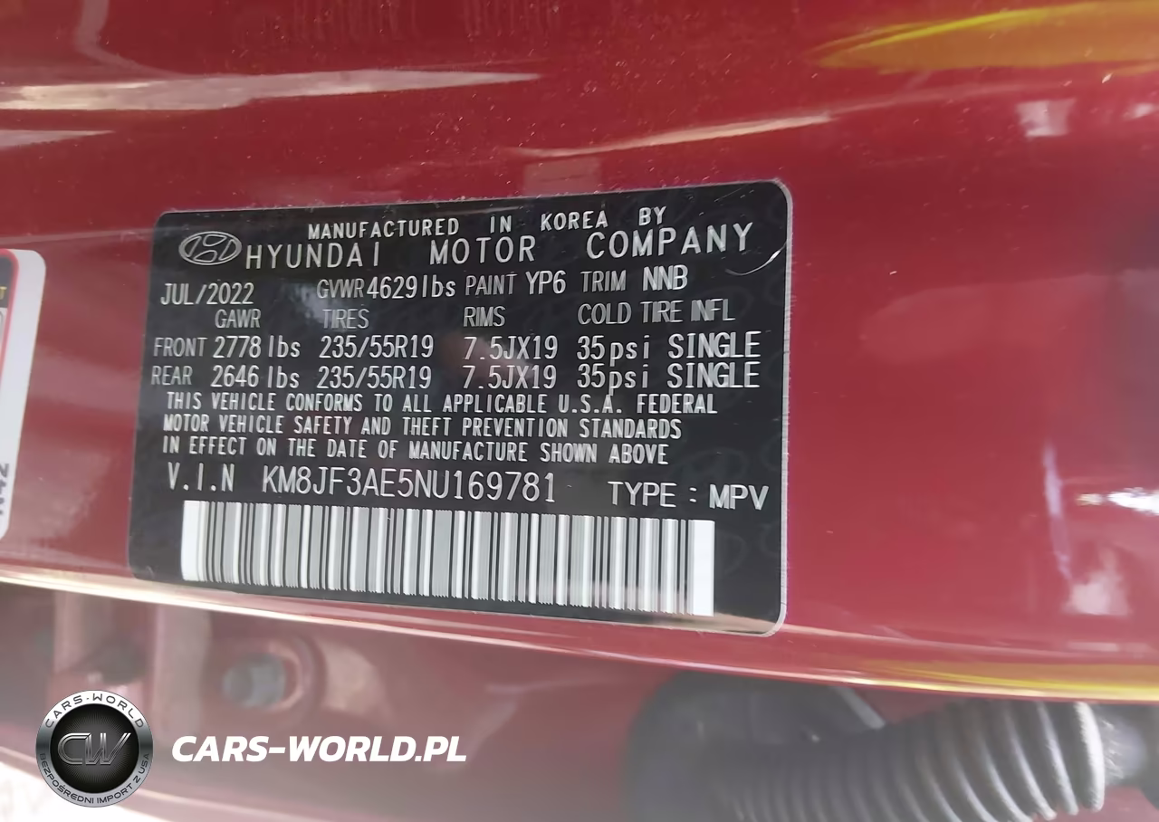 2022 Hyundai Tucson N Line VIN:KM8JF3AE5NU169781 - 9