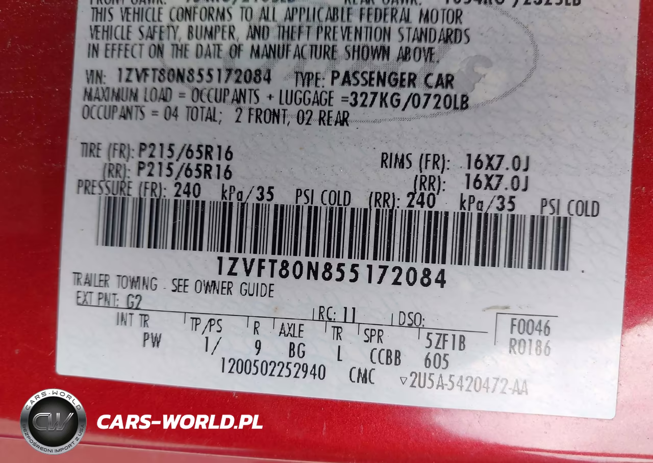 2005 Ford Mustang V6 Deluxe-V6 Premium VIN:1ZVFT80N855172084 - 9