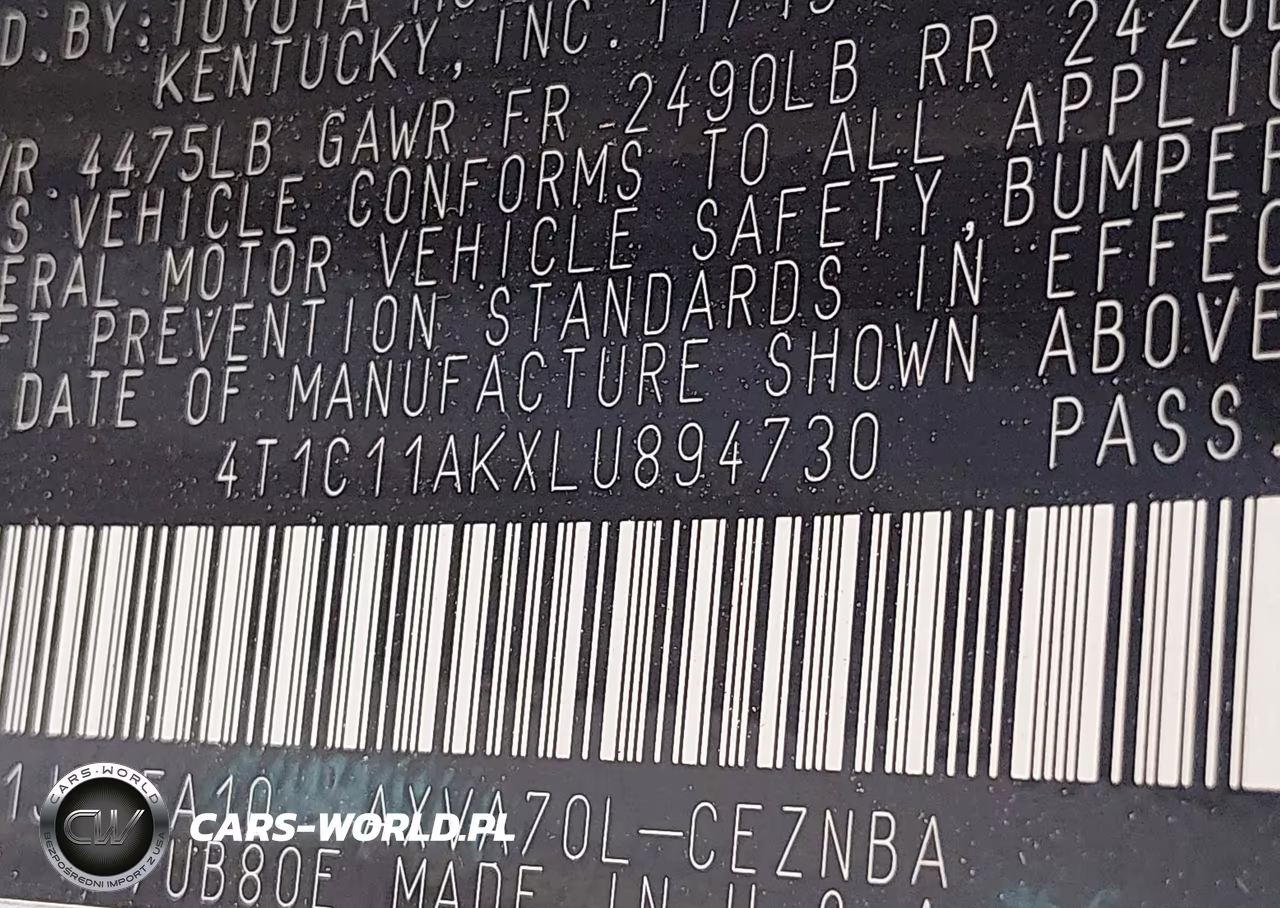 2020 Toyota Camry Le VIN:4T1C11AKXLU894730 - 9