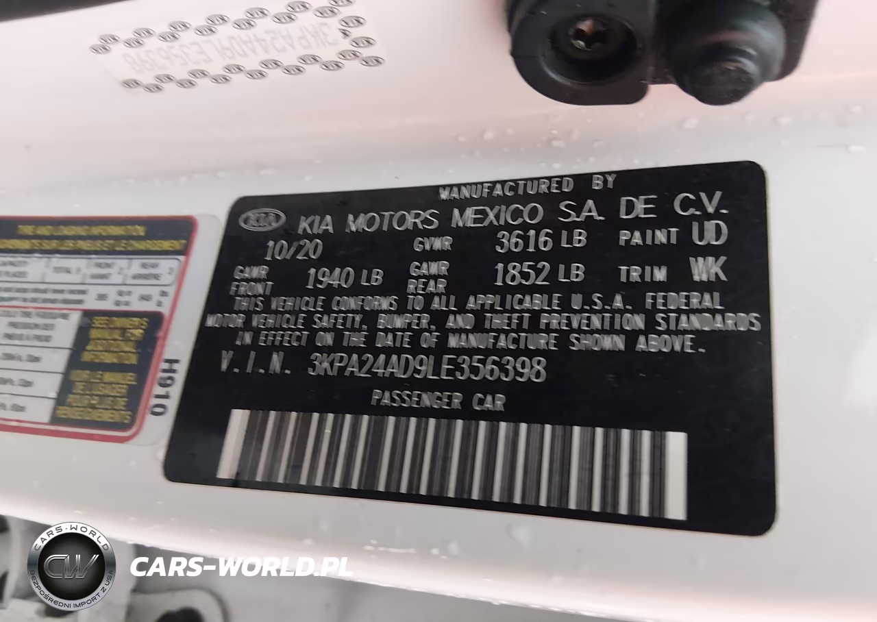 2020 Kia Rio Lx VIN:3KPA24AD9LE356398 - 9