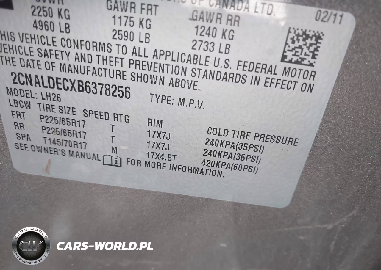 2011 Chevrolet Equinox 1Lt VIN:2CNALDECXB6378256 - 9