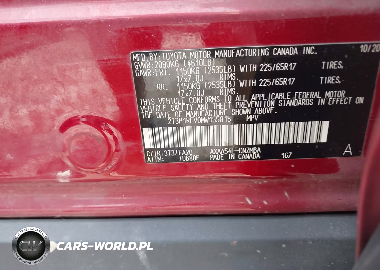 2021 Toyota Rav4 Xle VIN:2T3P1RFV0MW155815 - 9