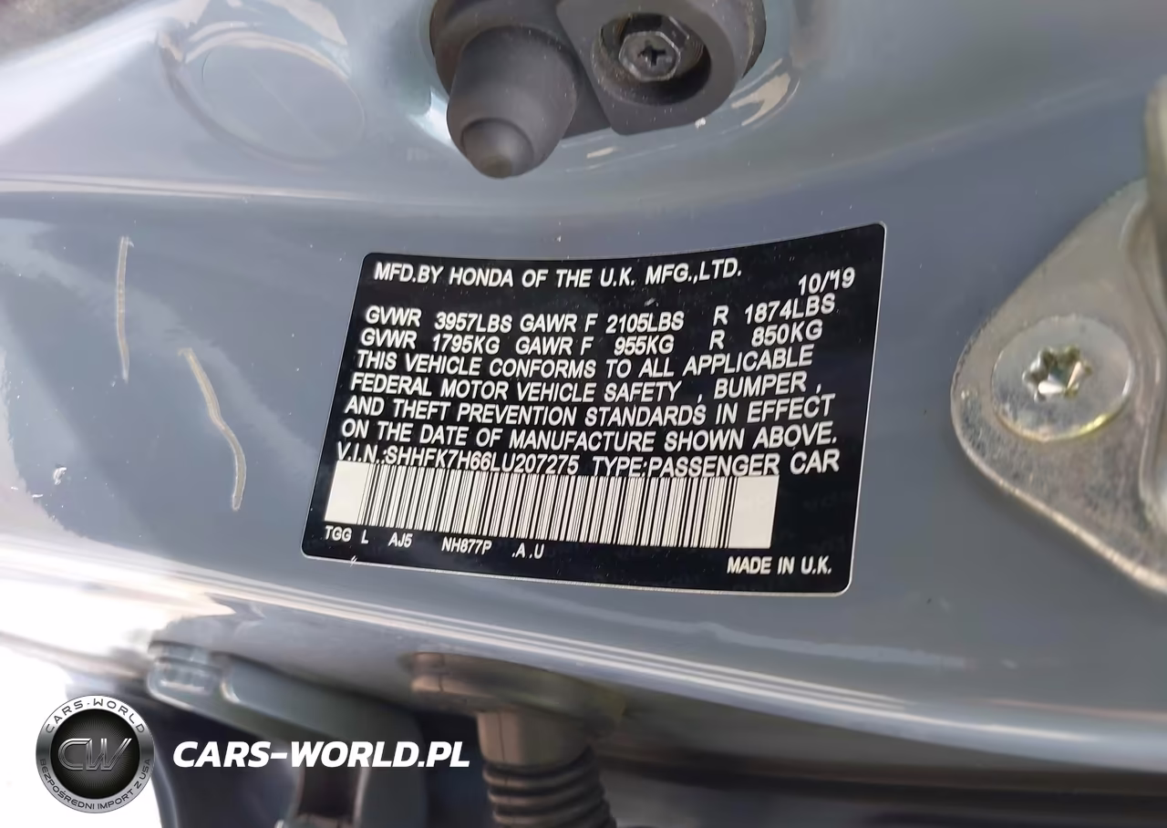 2020 Honda Civic Ex VIN:SHHFK7H66LU207275 - 9