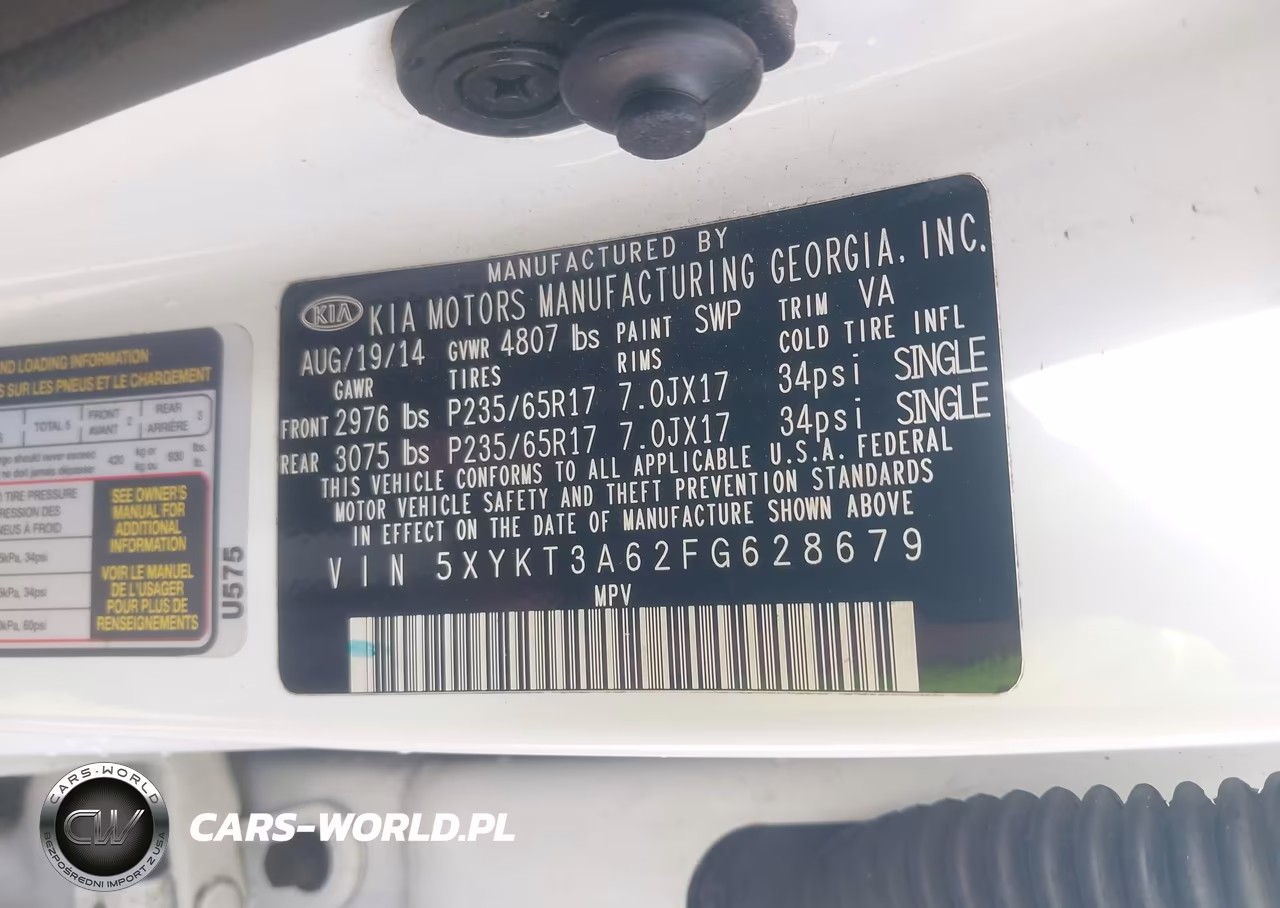 2015 Kia Sorento Lx VIN:5XYKT3A62FG628679 - 9