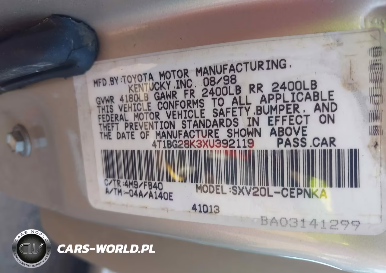 1999 Toyota Camry Le VIN:4T1BG28K3XU392119 - 9
