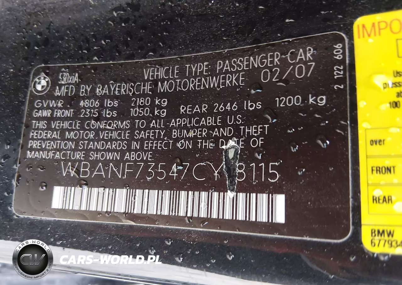 2007 BMW 530Xi VIN:WBANF73547CY18115 - 9