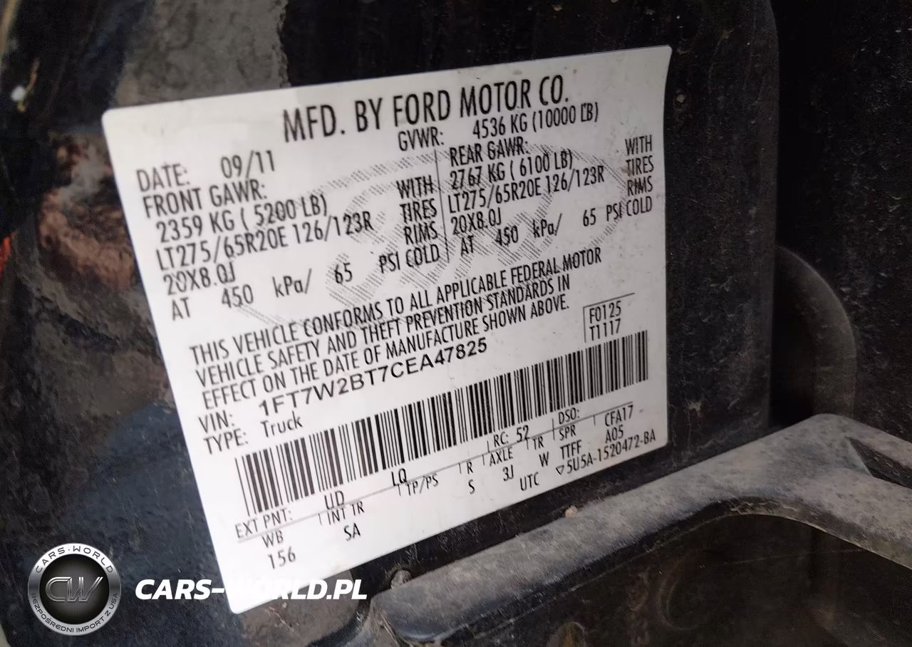 2012 Ford F-250 Lariat VIN:1FT7W2BT7CEA47825 - 9