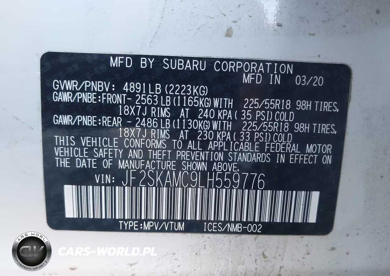 2020 Subaru Forester Sport VIN:JF2SKAMC9LH559776 - 9