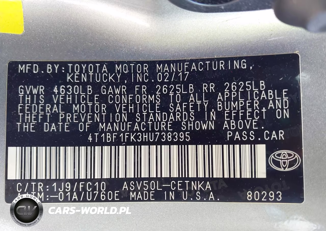 2017 Toyota Camry Le VIN:4T1BF1FK3HU738395 - 9