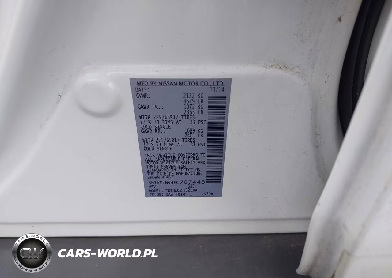 2015 Nissan Rogue Sv VIN:5N1AT2MV9FC787448 - 9