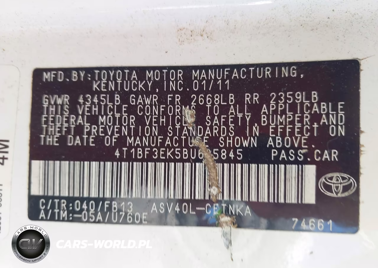 2011 Toyota Camry VIN:4T1BF3EK5BU695845 - 9