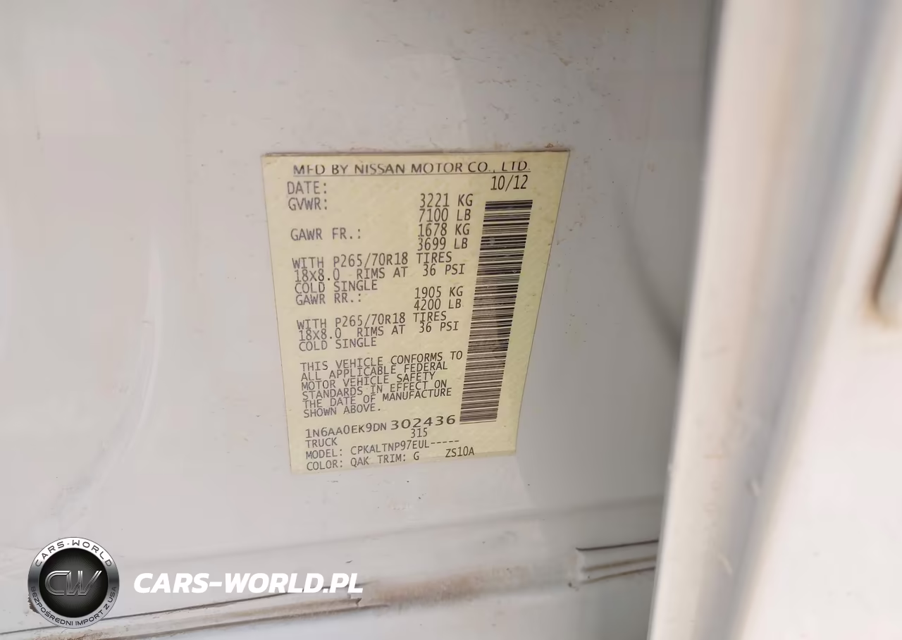 2013 Nissan Titan Sv VIN:1N6AA0EK9DN302436 - 9