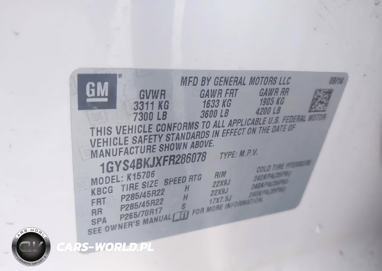 2015 Cadillac Escalade Luxury VIN:1GYS4BKJXFR286078 - 9