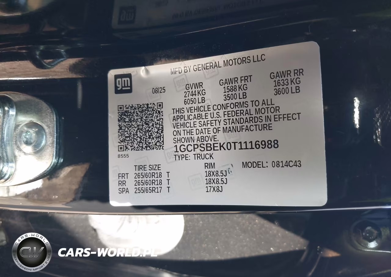 2026 Chevrolet Colorado Wt, Rwd VIN:1GCPSBEK0T1116988 - 9