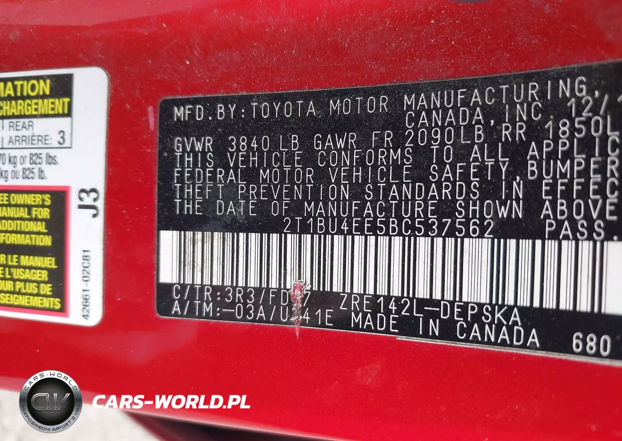 2011 Toyota Corolla S VIN:2T1BU4EE5BC537562 - 9
