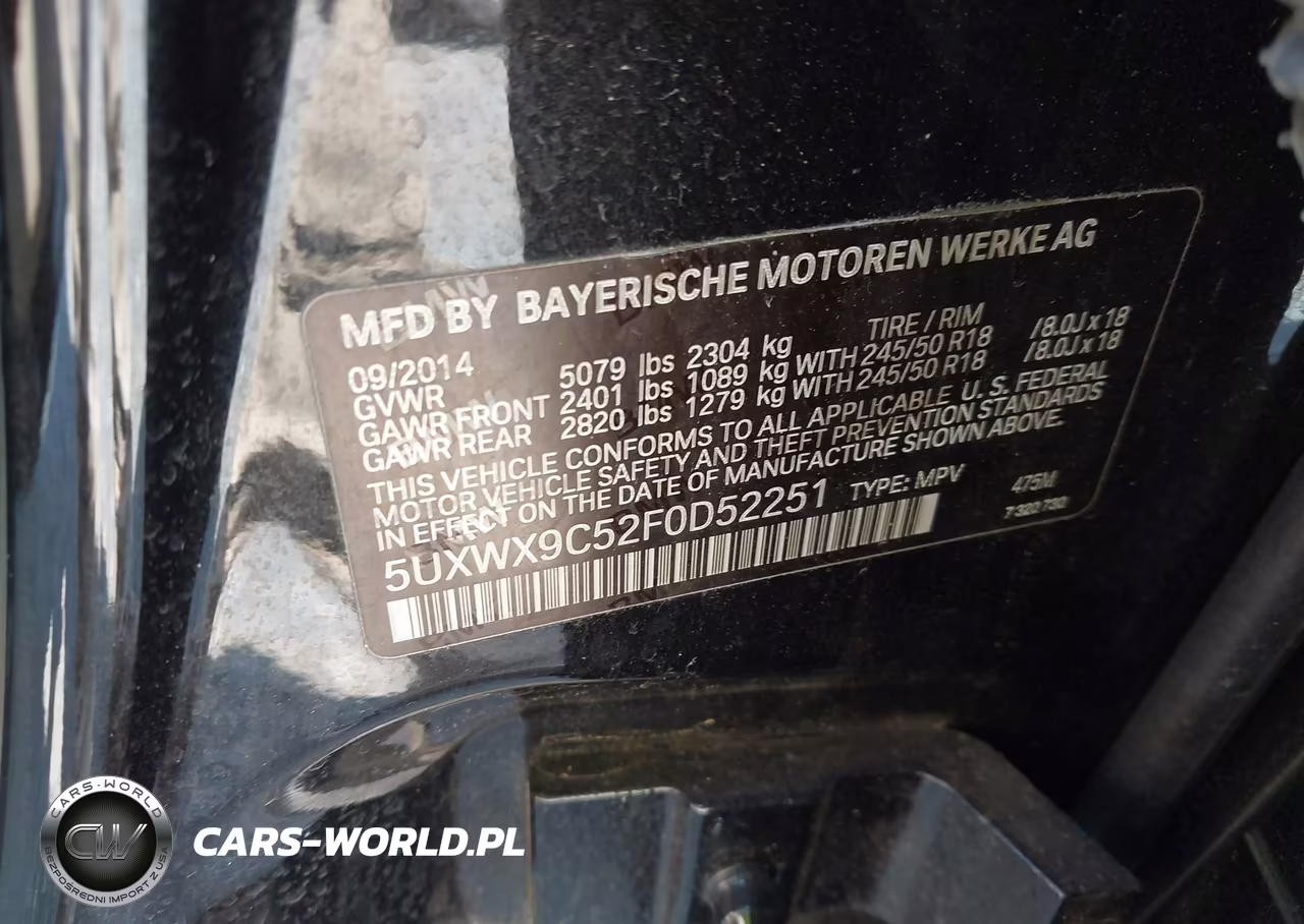 2015 BMW X3 xDrive28I VIN:5UXWX9C52F0D52251 - 9