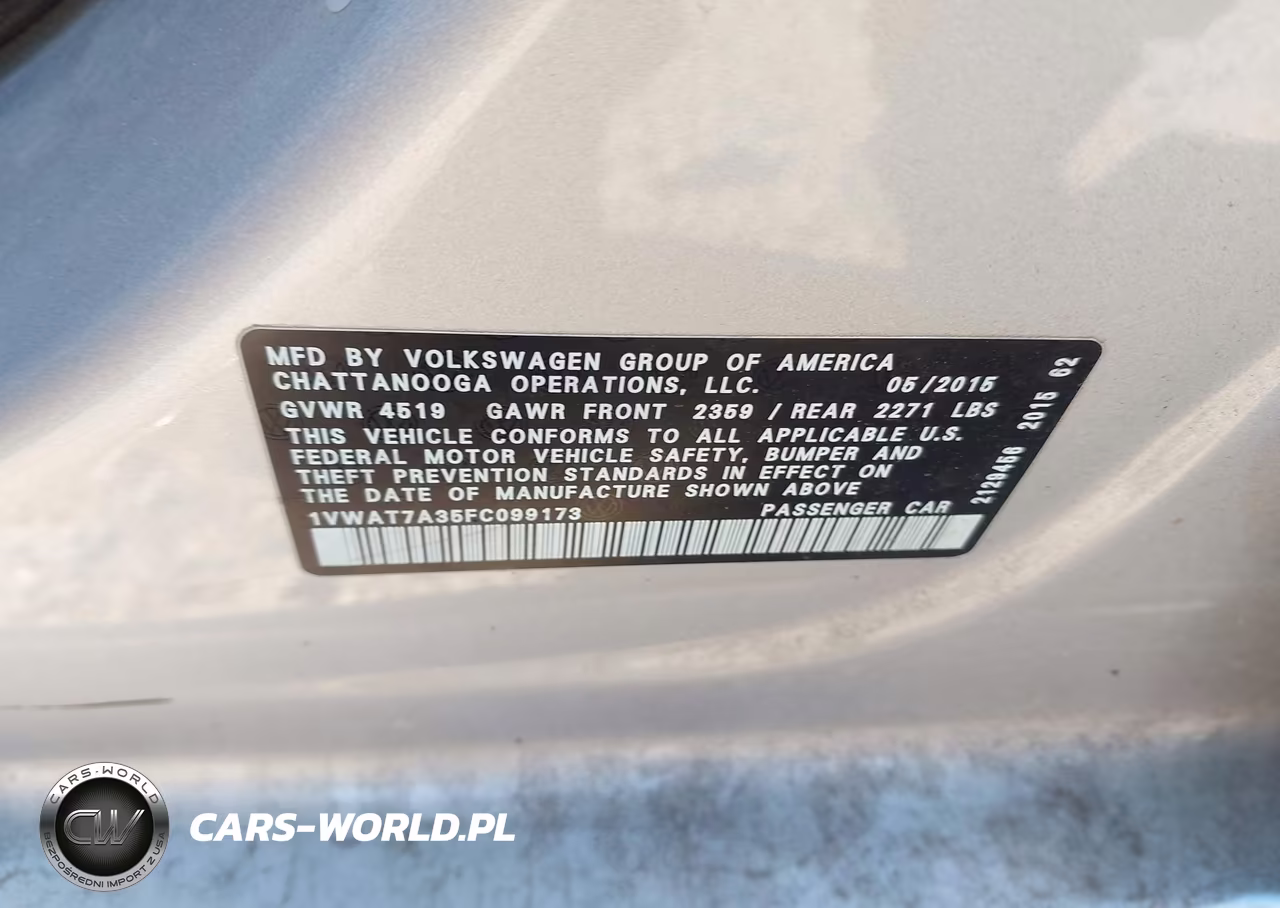 2015 Volkswagen Passat 1.8T Limited Edition VIN:1VWAT7A35FC099173 - 9