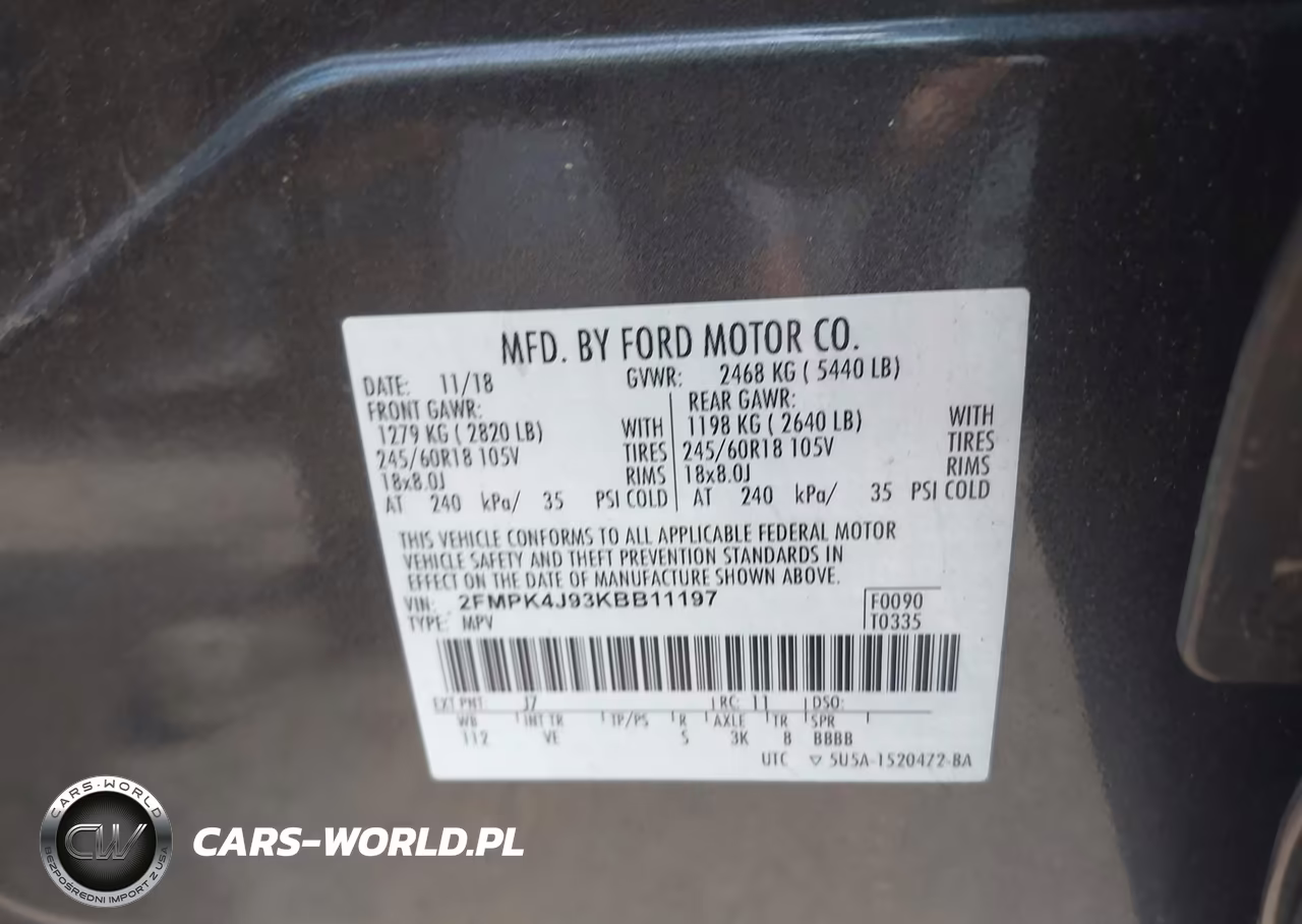 2019 Ford Edge Sel VIN:2FMPK4J93KBB11197 - 9