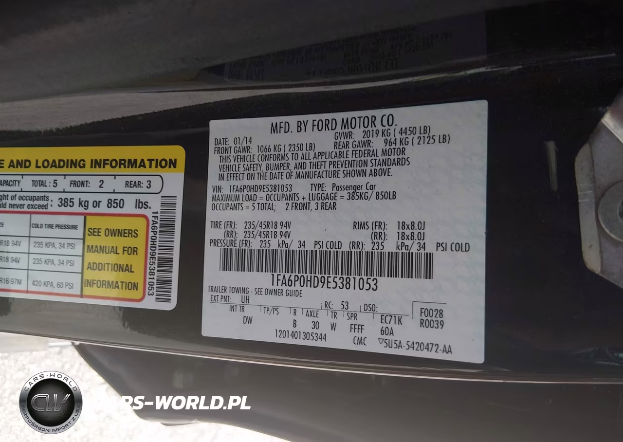 2014 Ford Fusion Se VIN:1FA6P0HD9E5381053 - 9