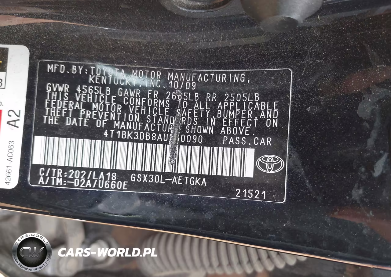 2010 Toyota Avalon Xls VIN:4T1BK3DB8AU360090 - 9