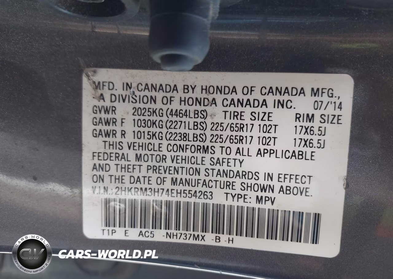 2014 Honda Cr-V Ex-L VIN:2HKRM3H74EH554263 - 9