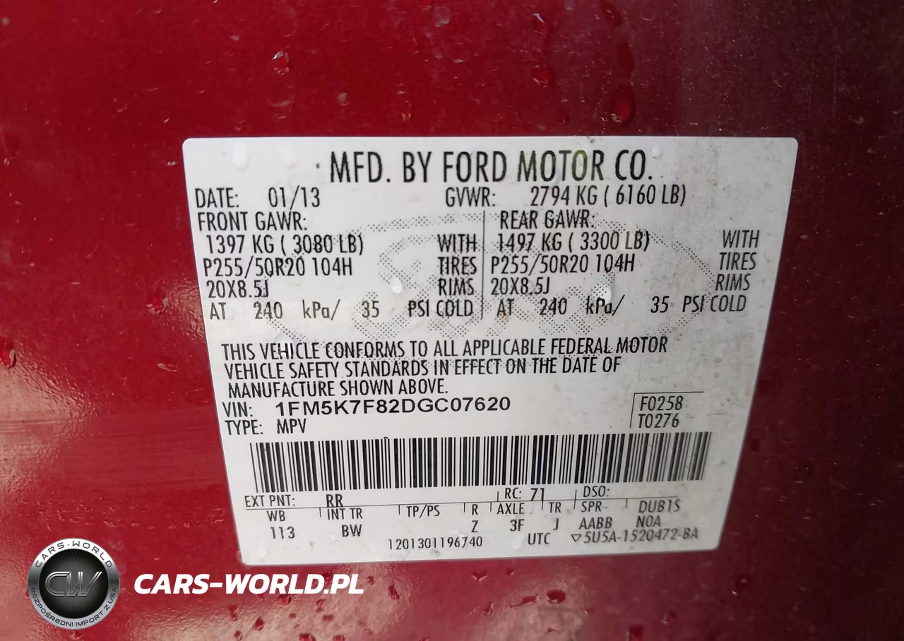 2013 Ford Explorer Limited VIN:1FM5K7F82DGC07620 - 9