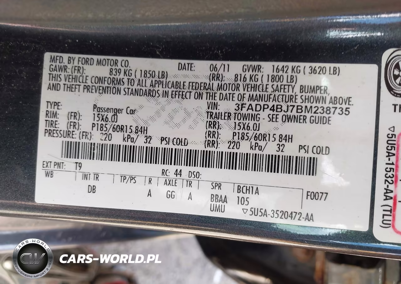 2011 Ford Fiesta Se VIN:3FADP4BJ7BM238735 - 9