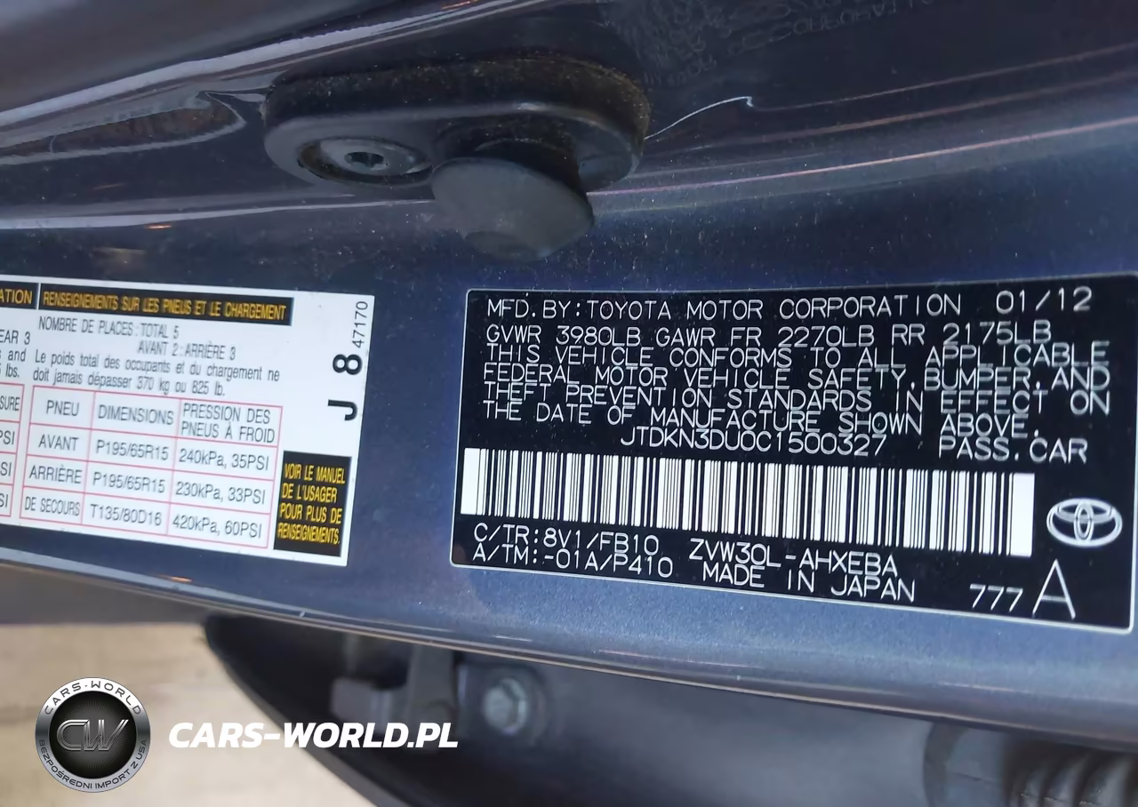 2012 Toyota Prius Three VIN:JTDKN3DU0C1500327 - 9