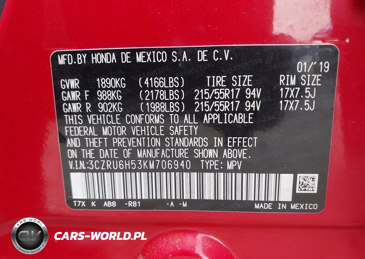 2019 Honda Hr-V Ex VIN:3CZRU6H53KM706940 - 9