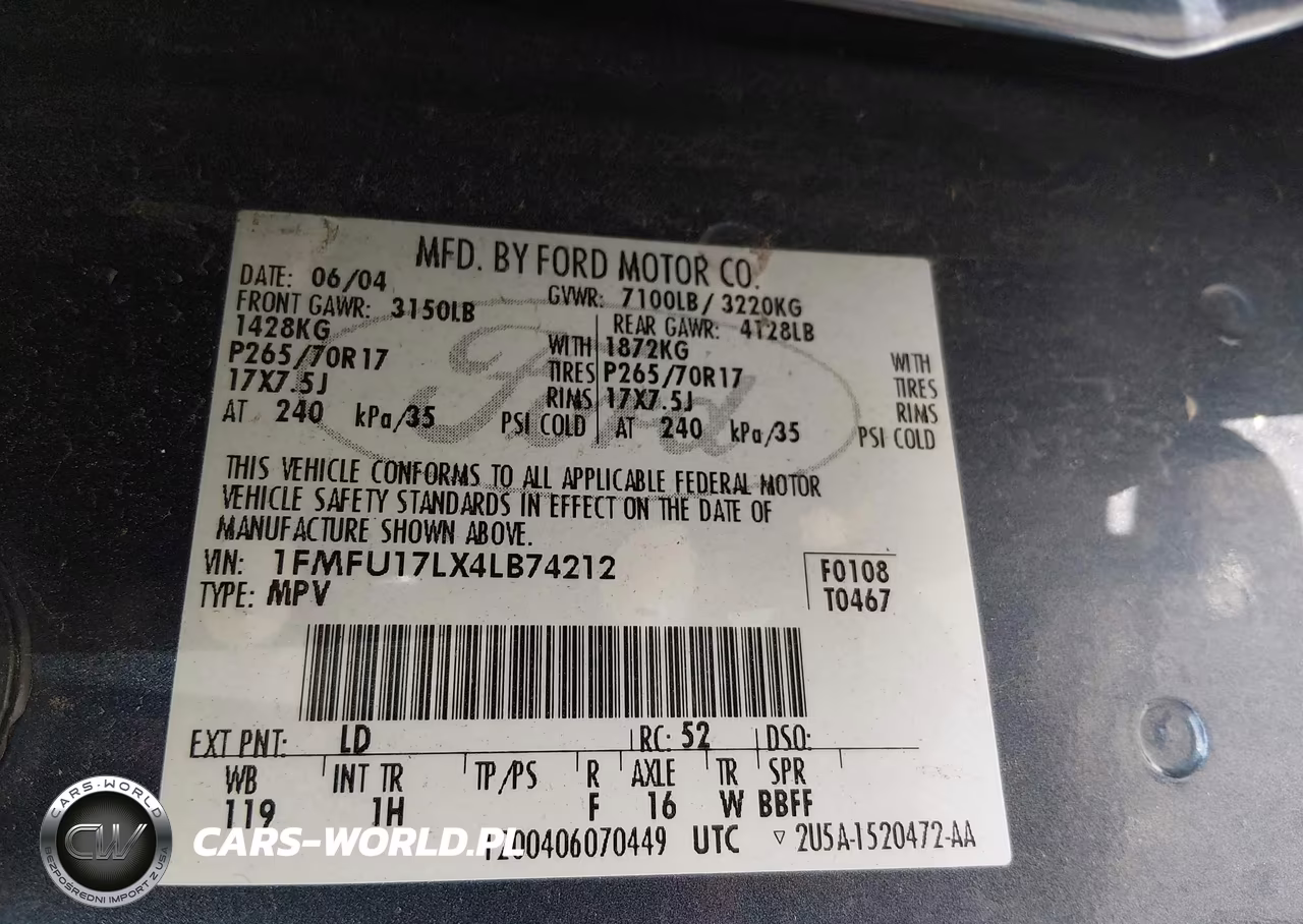 2004 Ford Expedition Eddie Bauer VIN:1FMFU17LX4LB74212 - 9