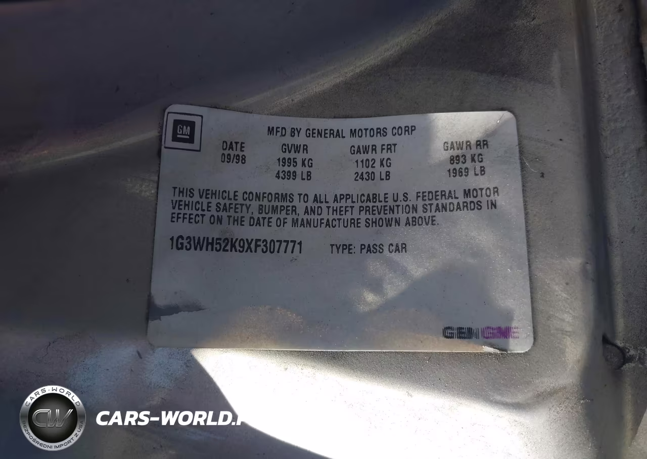 1999 Oldsmobile Intrigue Gx VIN:1G3WH52K9XF307771 - 9
