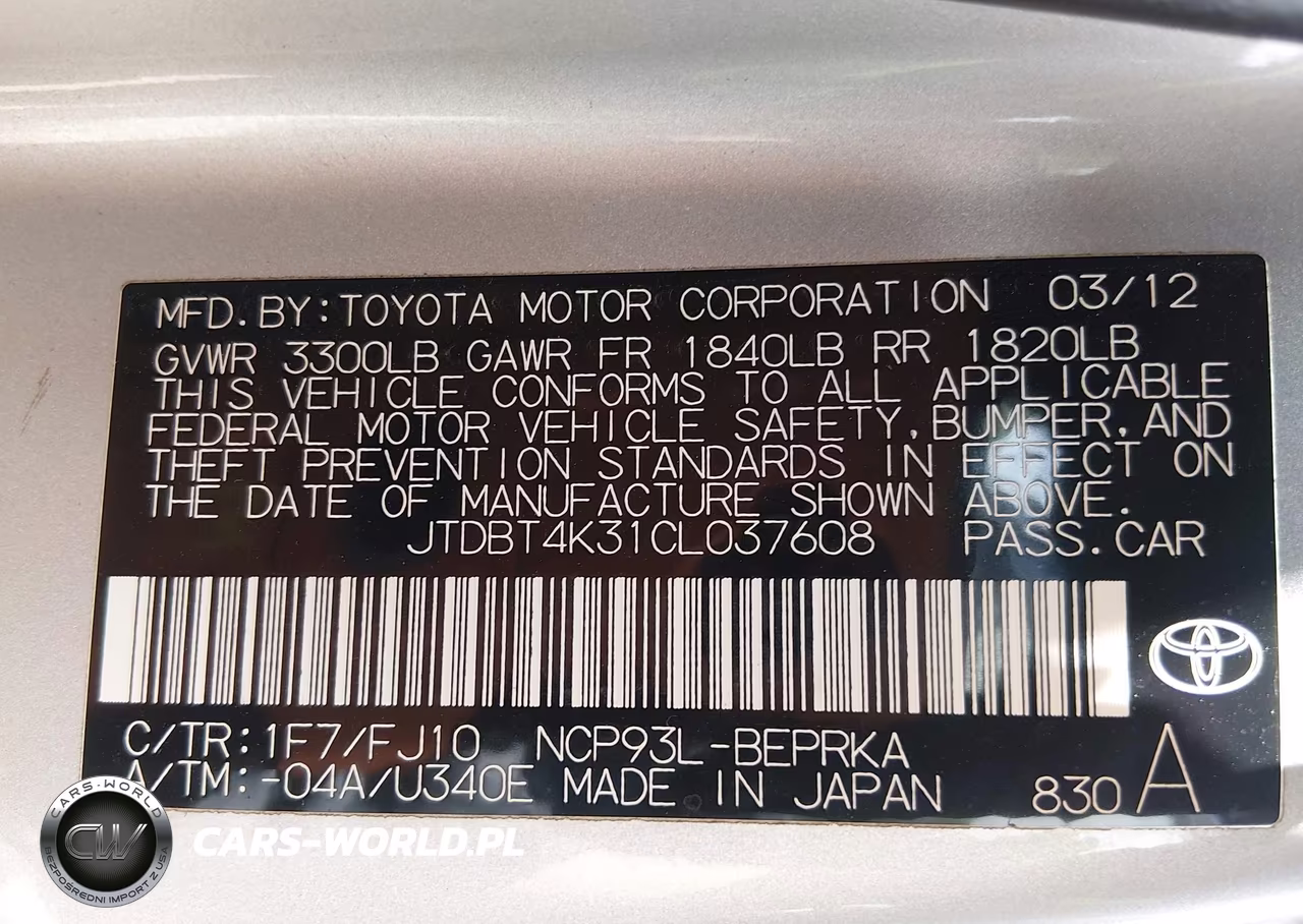 2012 Toyota Yaris VIN:JTDBT4K31CL037608 - 9