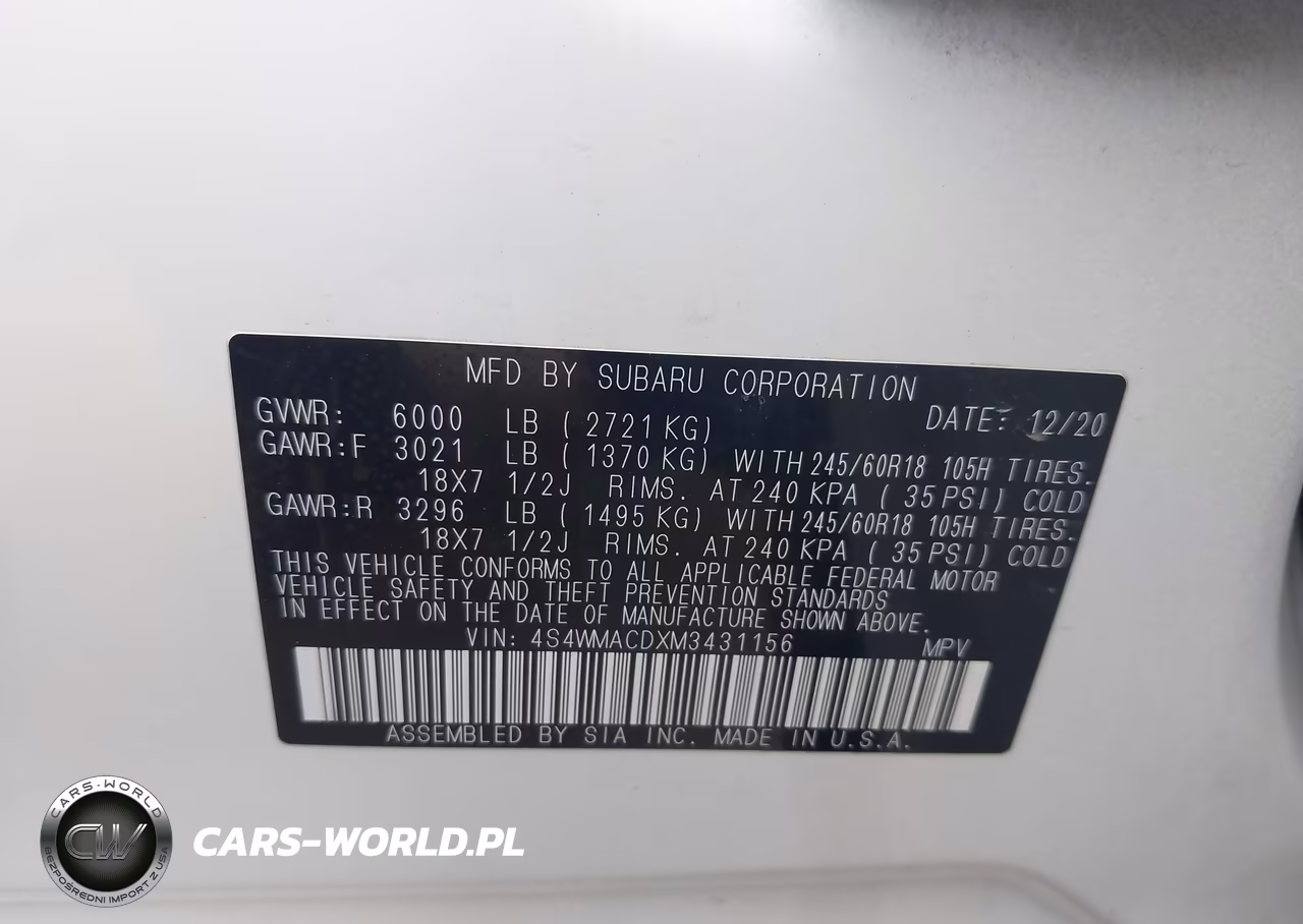 2021 Subaru Ascent Premium VIN:4S4WMACDXM3431156 - 9