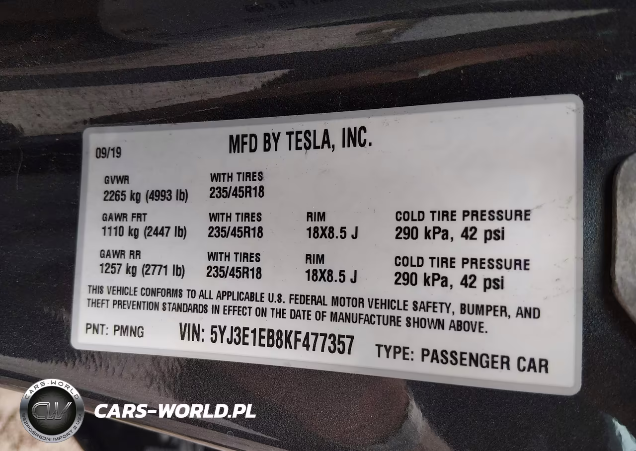 2019 Tesla Model 3 Long Range-Performance VIN:5YJ3E1EB8KF477357 - 9
