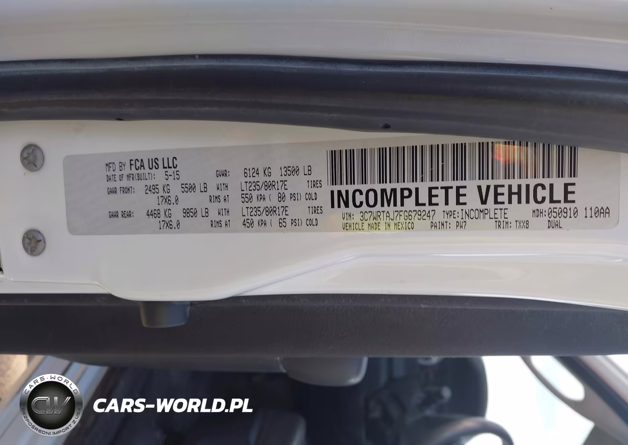 2015 Ram 3500 Chassis Tradesman-Slt VIN:3C7WRTAJ7FG679247 - 9