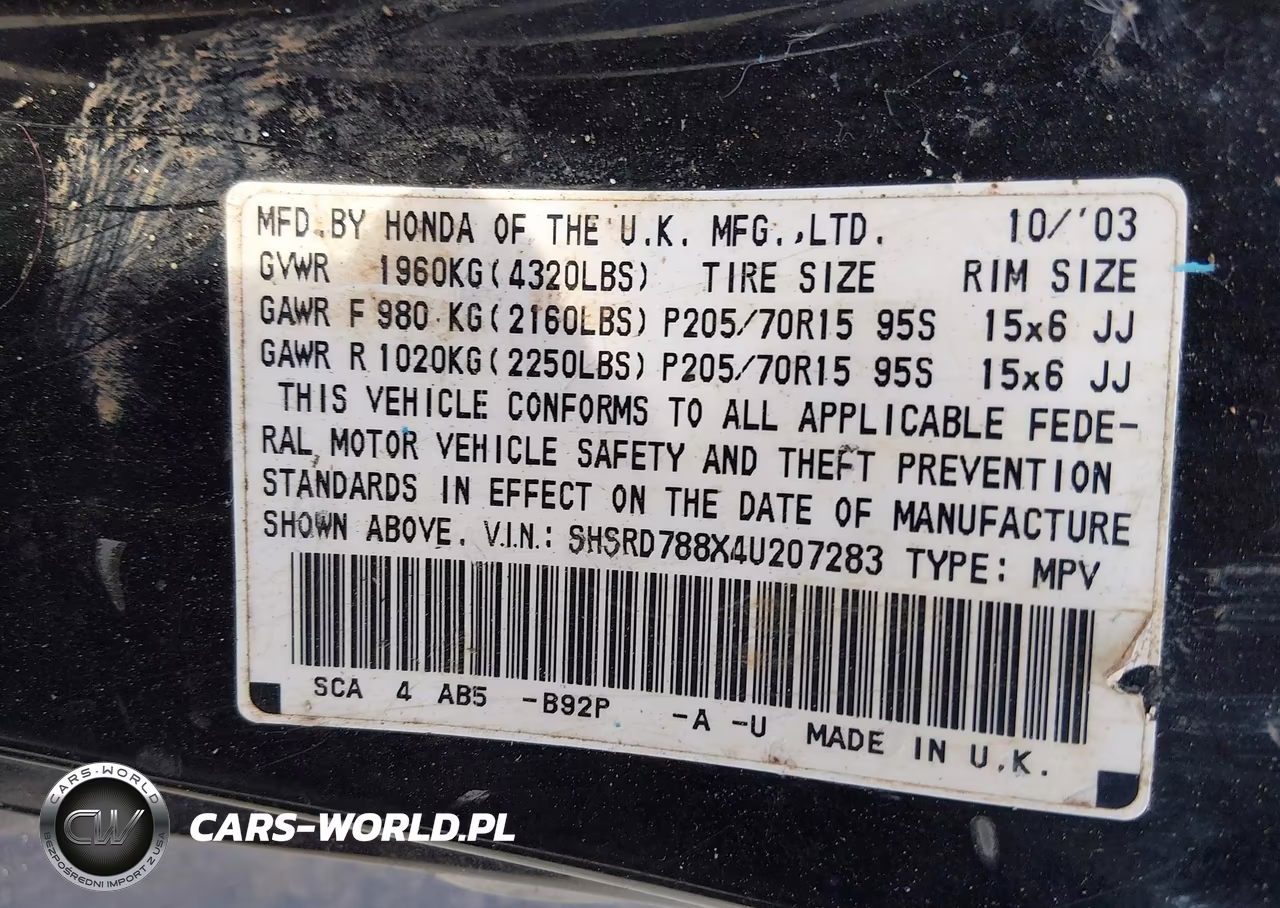 2004 Honda Cr-V Ex VIN:SHSRD788X4U207283 - 9