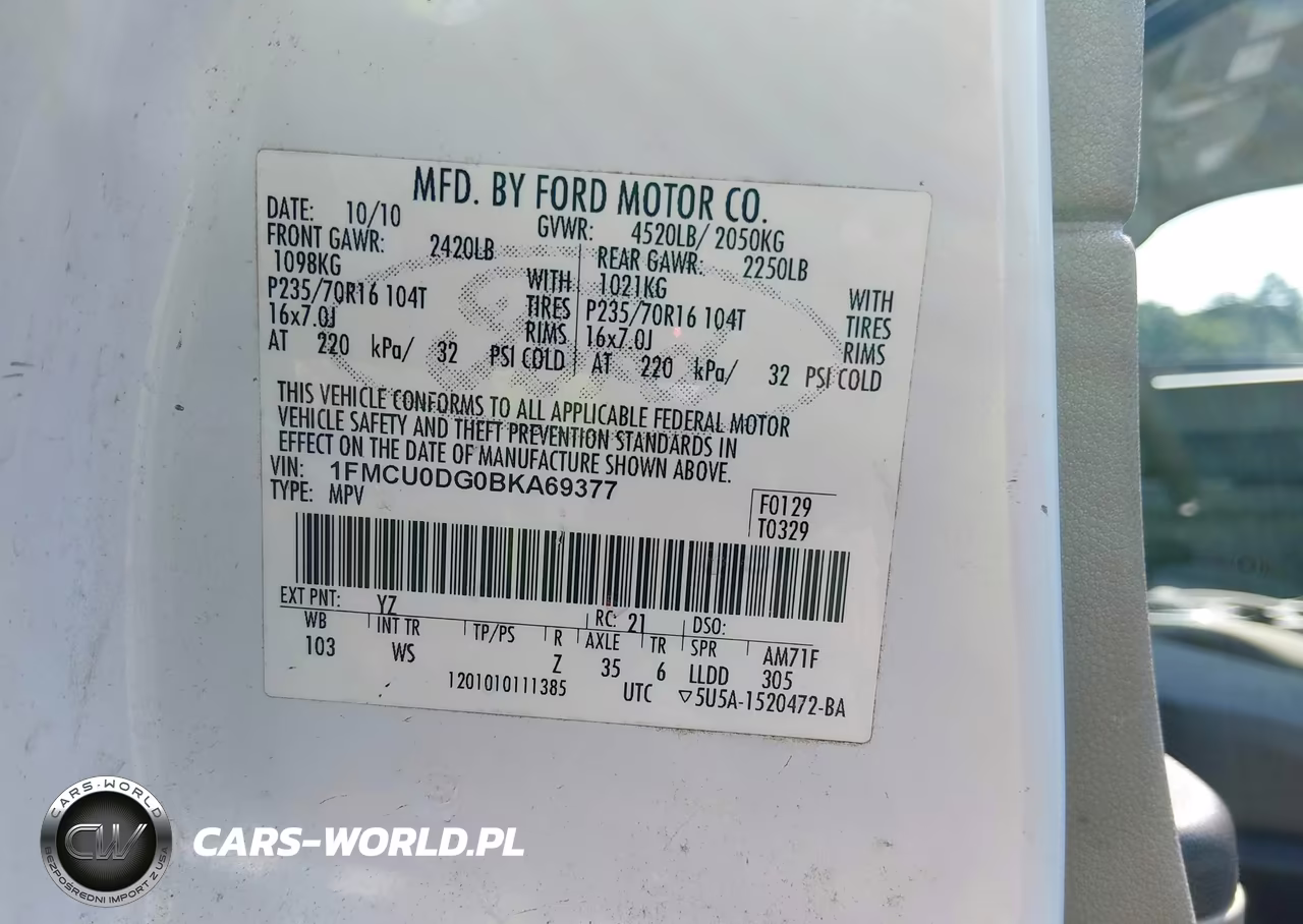 2011 Ford Escape Xlt VIN:1FMCU0DG0BKA69377 - 9