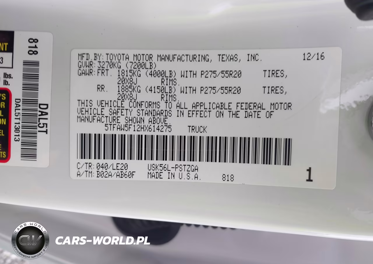 2017 Toyota Tundra Platinum 5.7L V8 VIN:5TFAW5F12HX614275 - 9