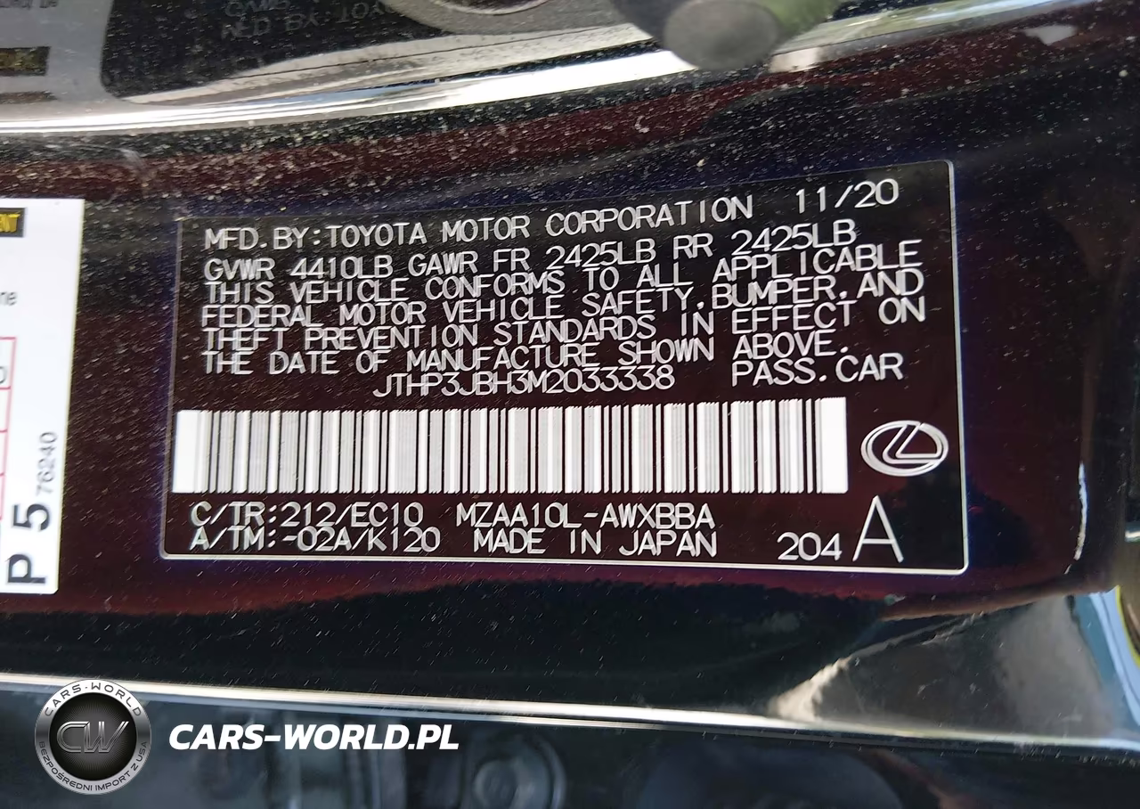 2021 Lexus Ux 200 VIN:JTHP3JBH3M2033338 - 9