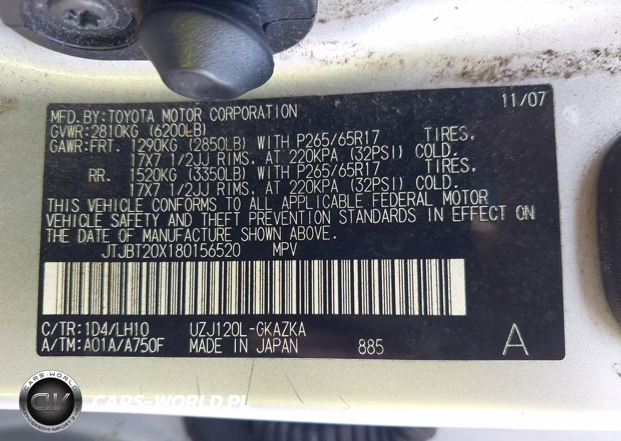 2008 Lexus Gx 470 VIN:JTJBT20X180156520 - 9